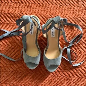 Steve Madden Women's Blue Suede Wedges